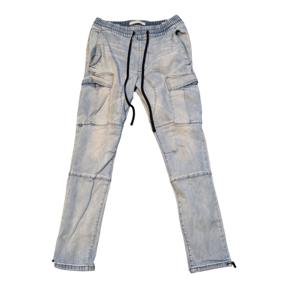 PacSun Y2K Blue Pull on Cargo Joggers Drawstring